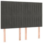 vidaXL Tête de lit à LED Gris foncé 144x5x118/128 cm Velours