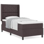 vidaXL Lit à ressorts avec matelas Marron foncé 90 x 200 cm tissu