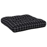 vidaXL Coussin de palette motif à carreaux noir 60x61 5x10 cm tissu