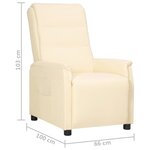 vidaXL Fauteuil inclinable Crème Similicuir