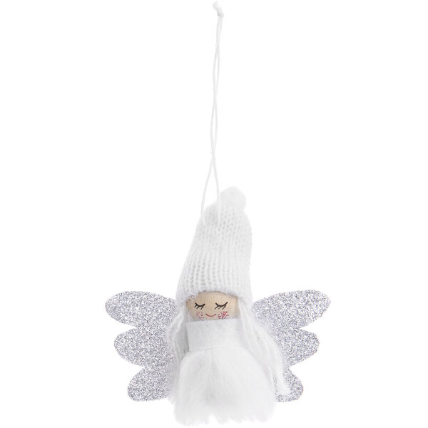 Petit ange à suspendre blanc et argenté