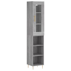 vidaXL Buffet haut Sonoma gris 34 5x34x180 cm Bois d'ingénierie
