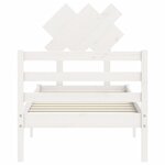 vidaXL Cadre de lit avec tête de lit blanc petit simple bois massif