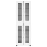 vidaXL Haut Armoire avec porte FLORIN Blanc brillant 60 x 35 x 182 cm
