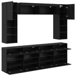 vidaXL Ensemble de meuble TV mural 6 Pièces Chêne Noir Bois d’ingénierie