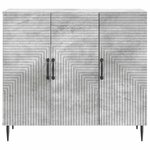 vidaXL Buffet Gris béton 89 x 34 5 x 80 cm Bois d'ingénierie