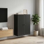 vidaXL Armoire Murale Noir 66 x 34 5 x 90 cm Bois d'ingénierie