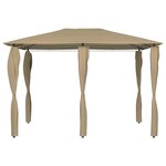 vidaXL Belvédère avec revêtement de poteaux 3x4x2 6 m Taupe 160 g/m²