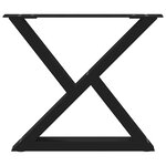 vidaXL Pieds de table basse 2 pièces Noir 60 x (42-43 3) cm Acier