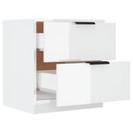 vidaXL Table de chevet Blanc brillant Bois d'ingénierie