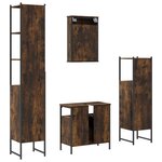 vidaXL Ensemble de meubles de salle de bain 4 Pièces Chêne fumé Bois
