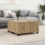 vidaXL Table basse chêne artisanal 75 x 75 x 38 cm Bois d'ingénierie