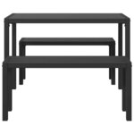 vidaXL Ensemble de salle à manger pour jardin 3 Pièces Anthracite Acier