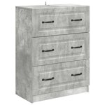 vidaXL Armoire à tiroirs Gris béton 66 x 34 5 x 87 cm