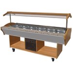 Buffet froid professionnel de 3 à 6 bacs gn 1/1 - combisteel - r290 - inox2200 mm 1200x900x850/1350mm