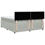 vidaXL Sommier à lattes de lit et matelas Gris clair 200x200cm Velours