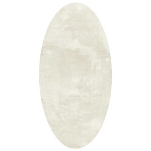 vidaXL Tapis de surface ovale HUARTE Crème 80 x 150 cm 100 Polyester