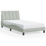vidaXL Cadre de lit avec lumières LED gris clair 100x200 cm velours