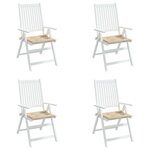 vidaXL Coussins de chaise jardin lot de 4 beige 40x40x4cm tissu oxford