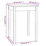 vidaXL Table à manger 55x55x75 cm Bois massif de pin