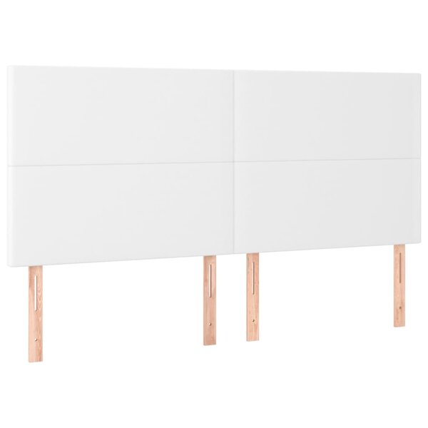 vidaXL Tête de lit blanche 200 x 5 x 118/128 cm similicuir