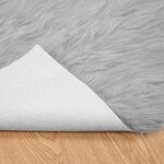 vidaXL Tapis en Peau de Mouton Synthétique Gris 80 x 200 cm Polyester