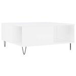 vidaXL Table basse blanc 80x80x36 5 cm bois d'ingénierie