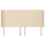 vidaXL Tête de lit avec oreilles Crème 183x16x118/128 cm Tissu