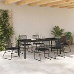 vidaXL Ensemble de salle à manger pour jardin 7 Pièces Noir Rattan PVC