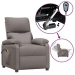 vidaXL Fauteuil électrique de massage Taupe Tissu