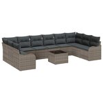 vidaXL Ensemble de canapé de jardin Gris 55 x 55 x 37 cm polyrotin