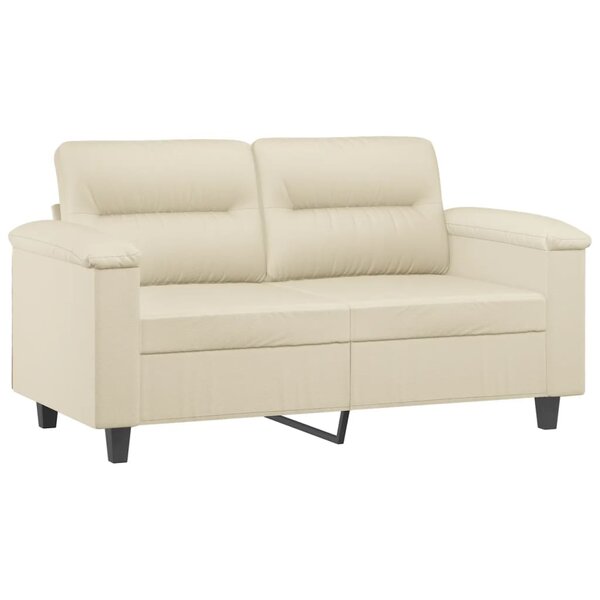vidaXL Canapé à 2 places Crème 120 cm Similicuir