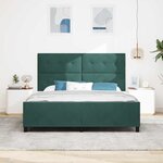 vidaXL Lit à ressorts avec tête de lit Vert foncé 180 x 200 cm Velours
