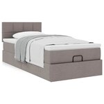 vidaXL Cadre de lit ottoman avec matelas taupe 90x190 cm tissu