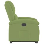 vidaXL Fauteuil inclinable Vert clair Velours