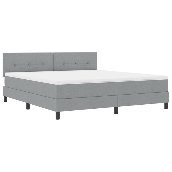 vidaXL Lit avec sommier et matelas & LED Gris clair 180x200 cm Tissu