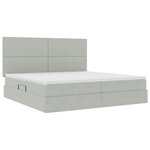 vidaXL Lit avec rangement et matelas Gris clair 200 x 200 cm Velours