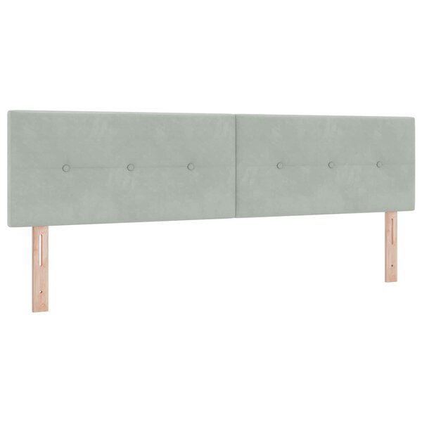 vidaXL Tête de lit LED avec bandes LED Gris clair 180 cm Velours