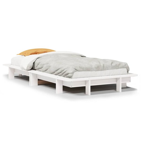 vidaXL Cadre de lit sans matelas blanc 90x200 cm bois de pin massif
