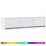 vidaXL Meuble TV avec LED 165 x 34 x 40 cm Blanc Bois d’ingénierie
