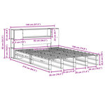 vidaXL Lit bibliothèque sans matelas cire marron 140x190cm bois massif