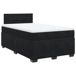 vidaXL Sommier à lattes de lit avec matelas Noir 120x200 cm Velours