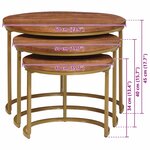 vidaXL Tables basses gigognes 3 Pièces Bois de mangue massif et acier