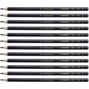 Crayon de Couleur Aquarellable ALL Toutes Surfaces Noir x 12 STABILO