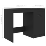 vidaXL Bureau Gris 100x50x76 cm Bois d’ingénierie