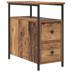 vidaXL Cabinet de chevet avec tiroir 2 Pièces Bois ancien 30 x 60 x 60 cm