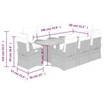 vidaXL Ensemble à manger de jardin 9Pièces coussins noir résine tressée