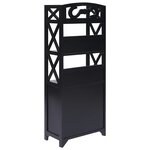 vidaXL Armoire de salle de bain Noir 46x24x116 cm Bois de Paulownia