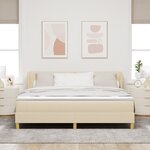 Lit Box Spring vidaXL avec Matelas - Crème - 180x200 cm - Tissu