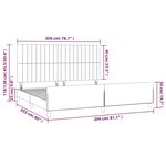 vidaXL Cadre de lit avec tête de lit Gris foncé 200x200 cm Velours